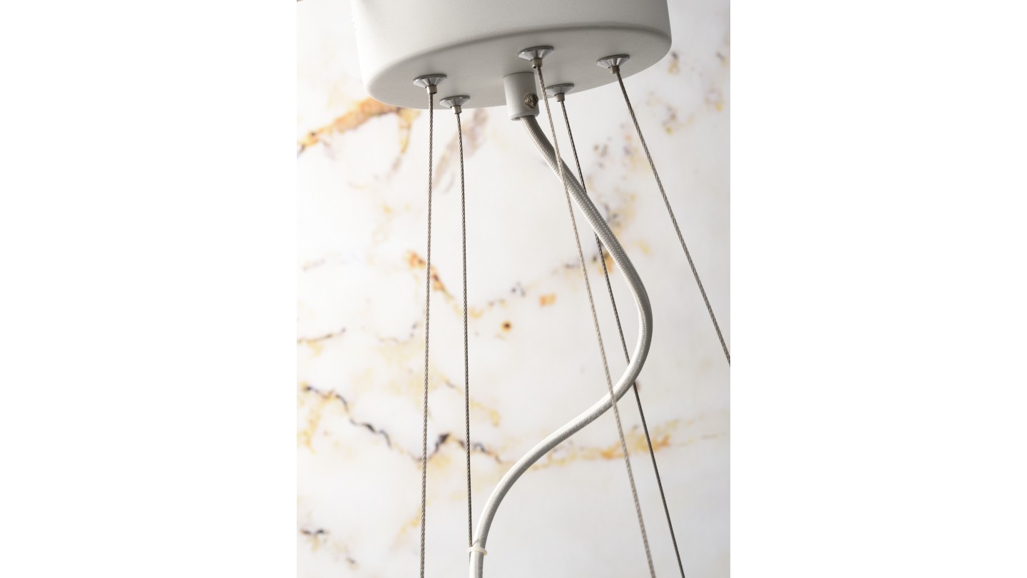 Suspension chandelier 5 branches en métal blanc mat - Collection Chandelier - It's About Romi