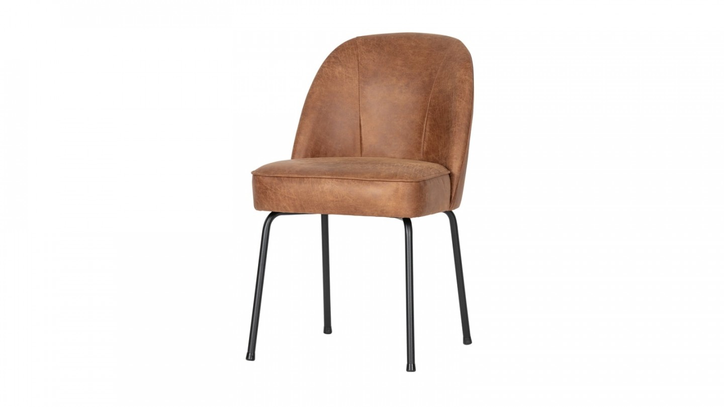 Chaise en cuir cognac - Collection Vogue - BePureHome