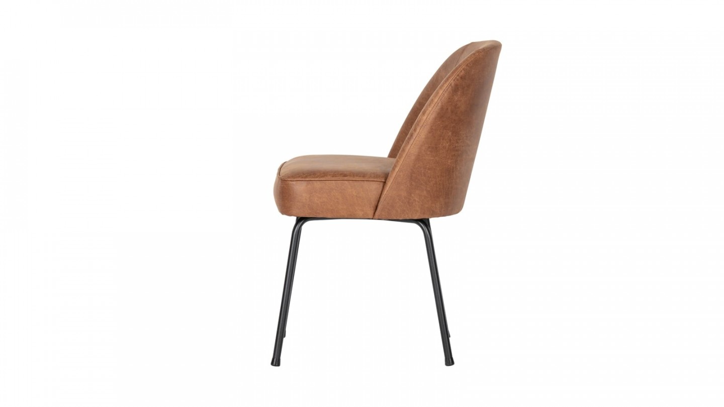 Chaise en cuir cognac - Collection Vogue - BePureHome