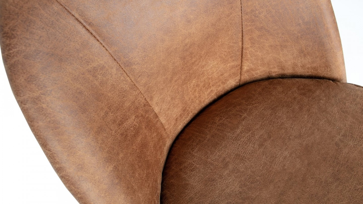 Chaise en cuir cognac - Collection Vogue - BePureHome