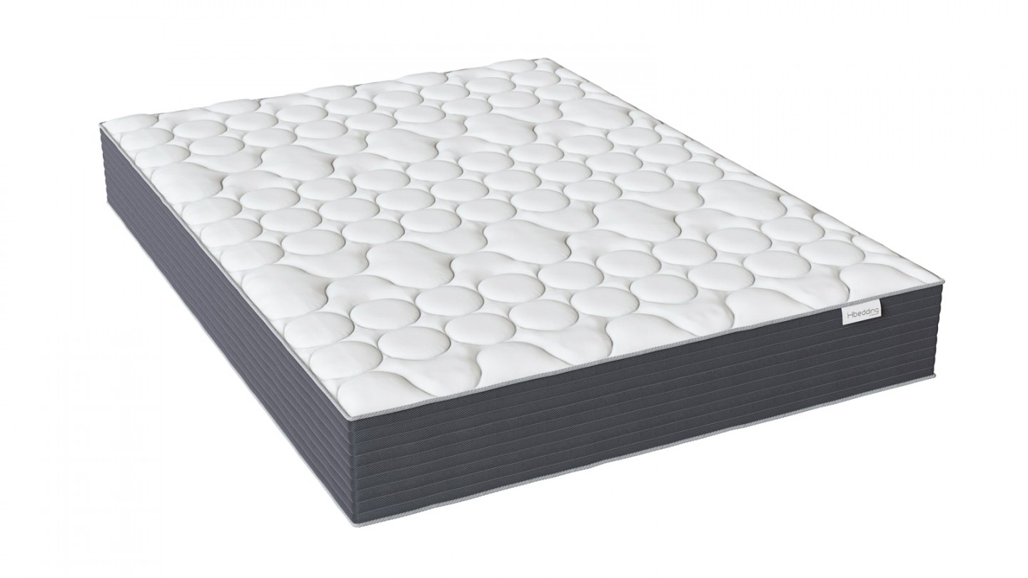 Matelas ressorts ensachés 160x200 Spring Plus Hbedding - Mousse à mémoire de forme et ressorts ensachés