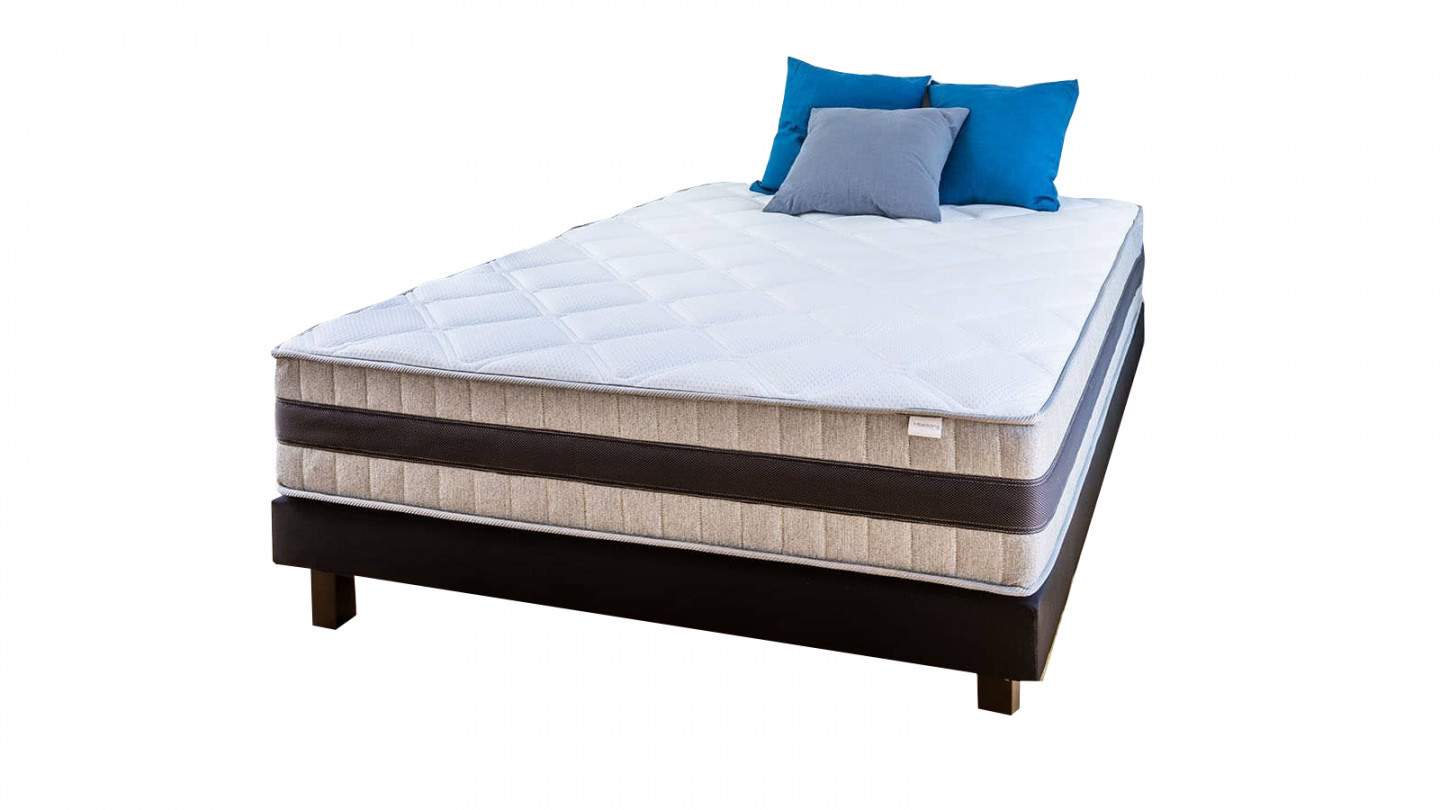 Ensemble Memo Luxe 90x190 – Matelas mémoire de forme 90x190 + sommier tapissier