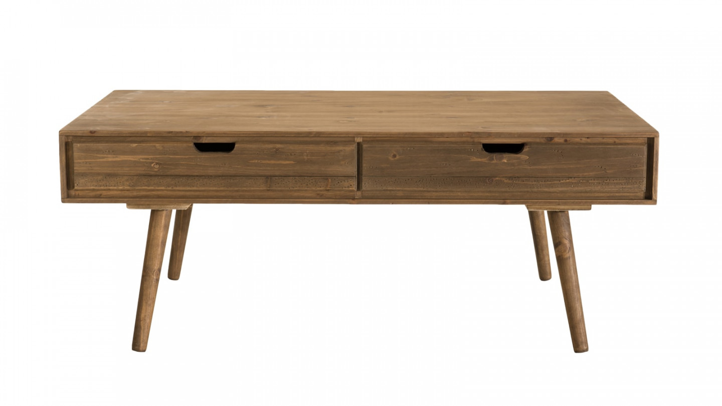 Table basse scandinave 4 tiroirs en pin - Collection Andy