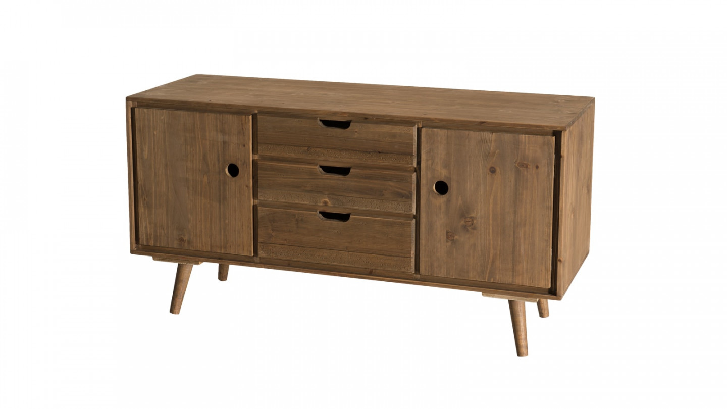 Buffet scandinave 2 portes 3 tiroirs en pin - Collection Andy