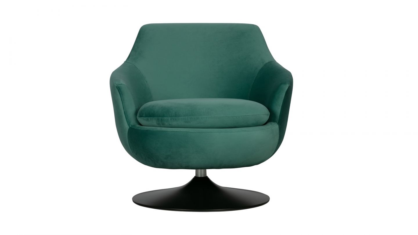 Fauteuil vintage en velours vert - Collection Jada - Woood