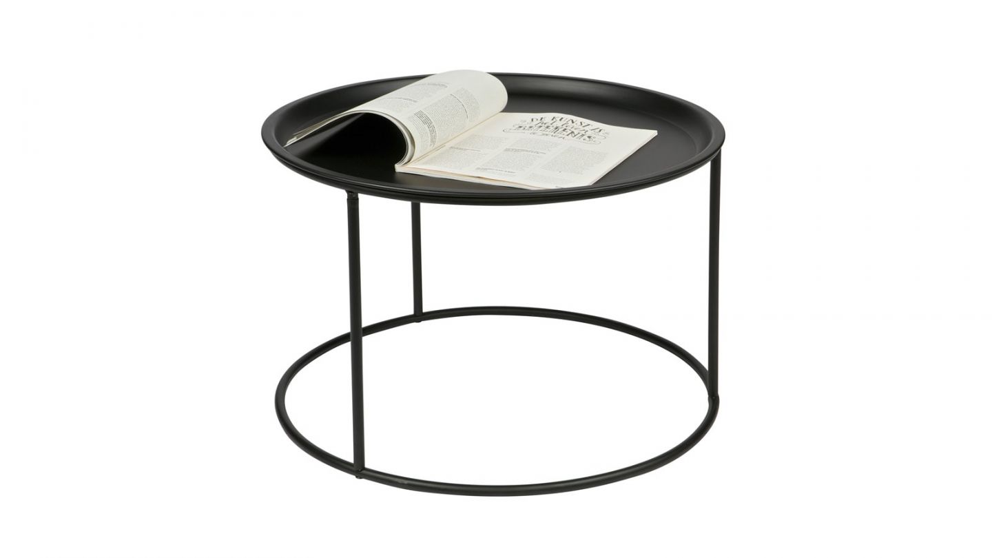 Table basse ronde en métal noir - Collection Ivar - Woood