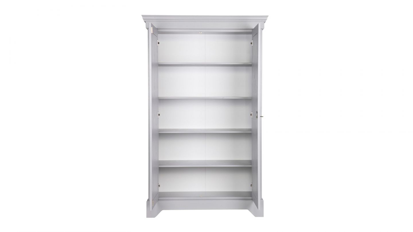 Armoire 2 portes en pin gris béton - Collection Isabel - Woood