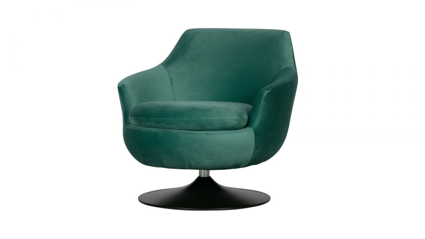 Fauteuil vintage en velours vert - Collection Jada - Woood