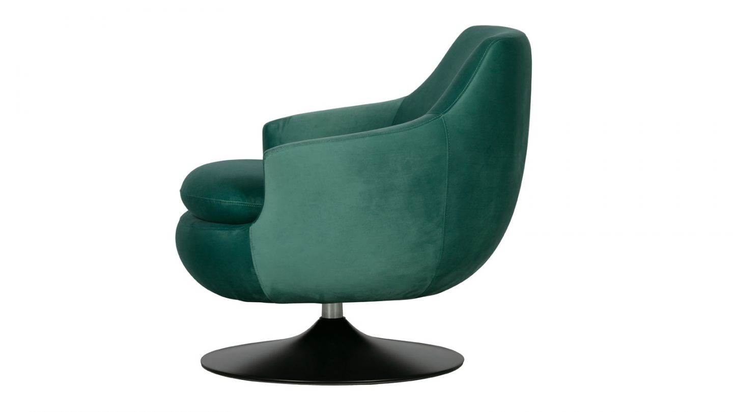 Fauteuil vintage en velours vert - Collection Jada - Woood