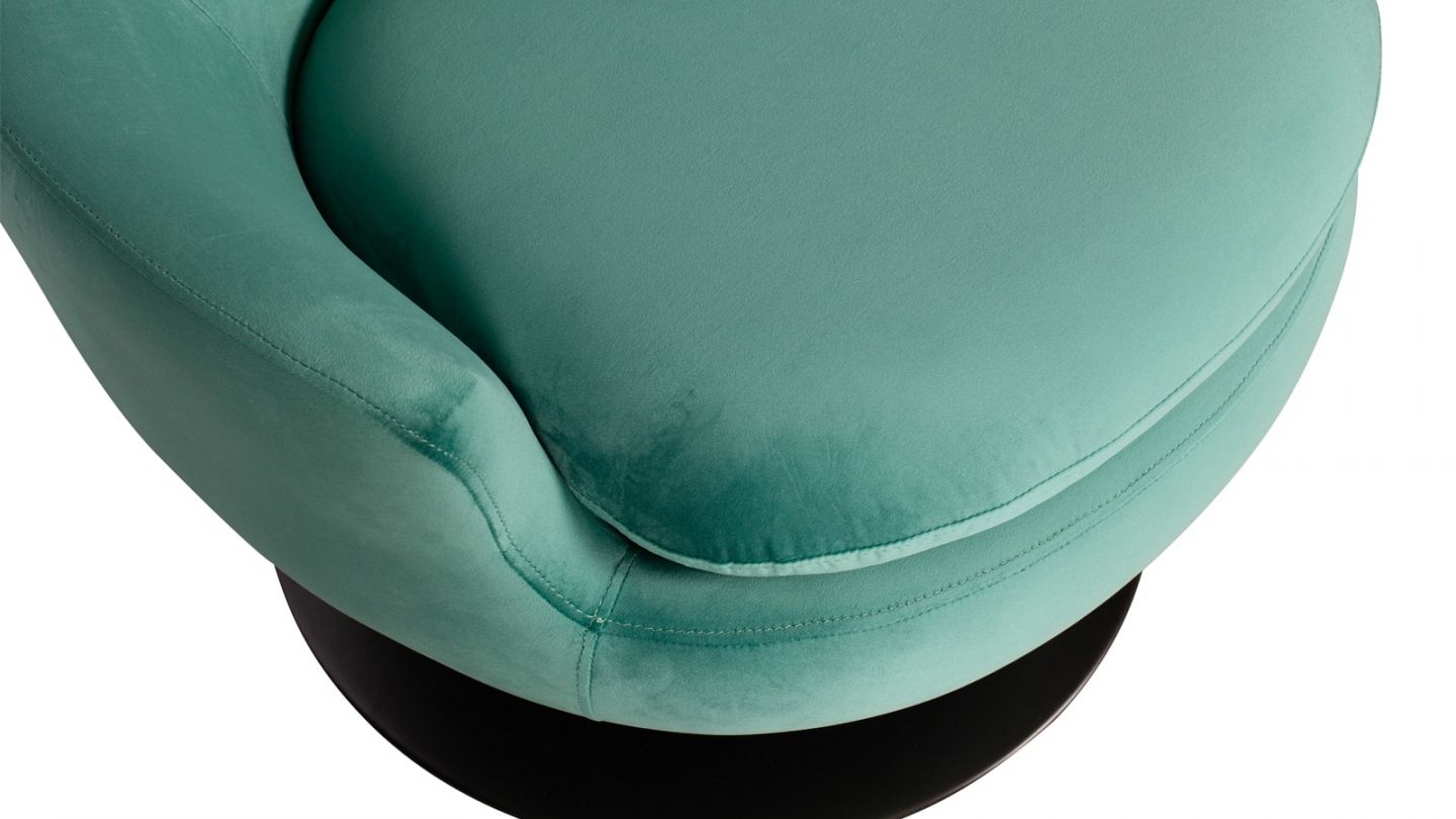 Fauteuil vintage en velours vert - Collection Jada - Woood