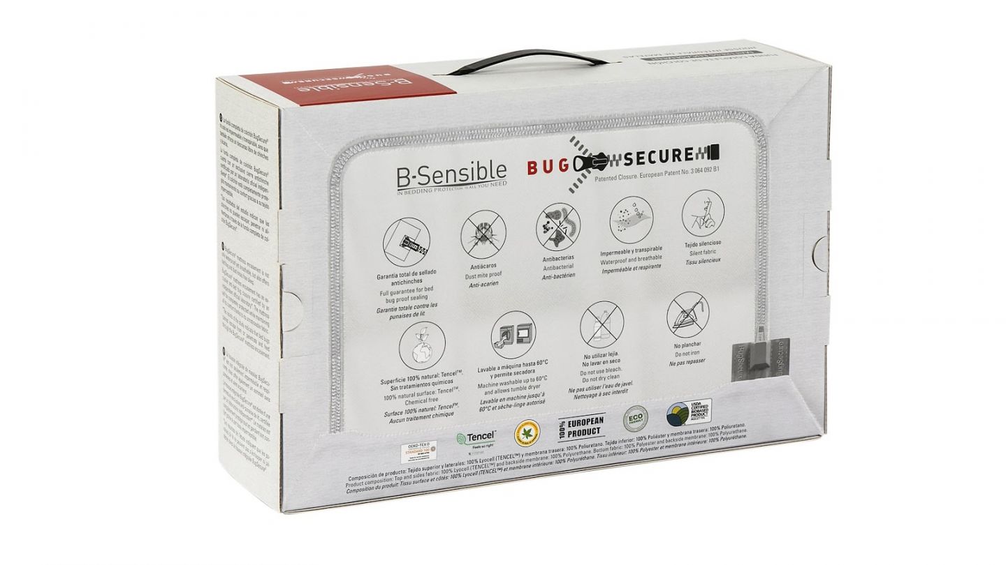 Housse de matelas anti punaises de lit 90x190cm bonnet 30cm - Collection Bug Secure - Bsensible Housse de matelas anti punaises de lit 90x190cm bonnet 30cm - Collection Bug Secure - Bsensible