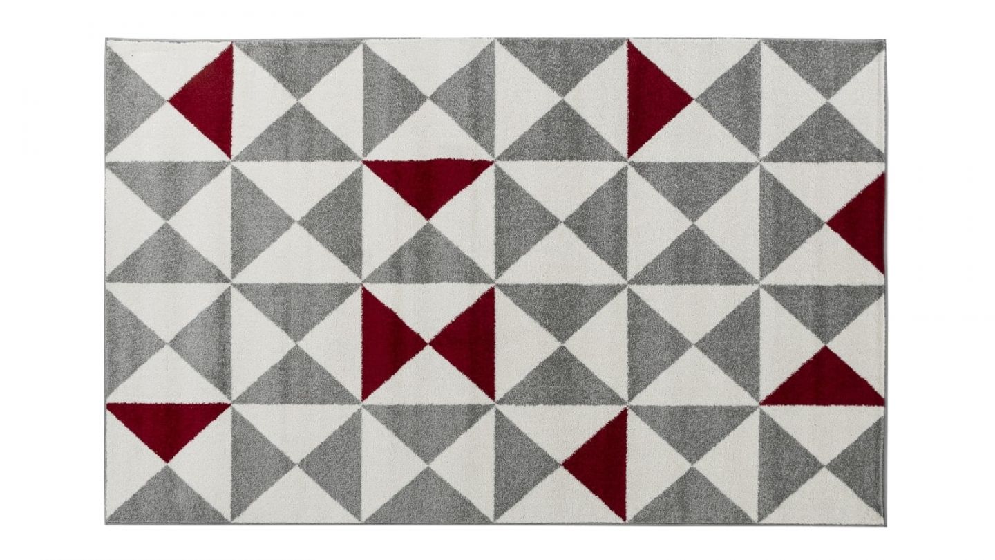 Tapis de couloir scandinave rouge 80x150cm - Collection Alicia