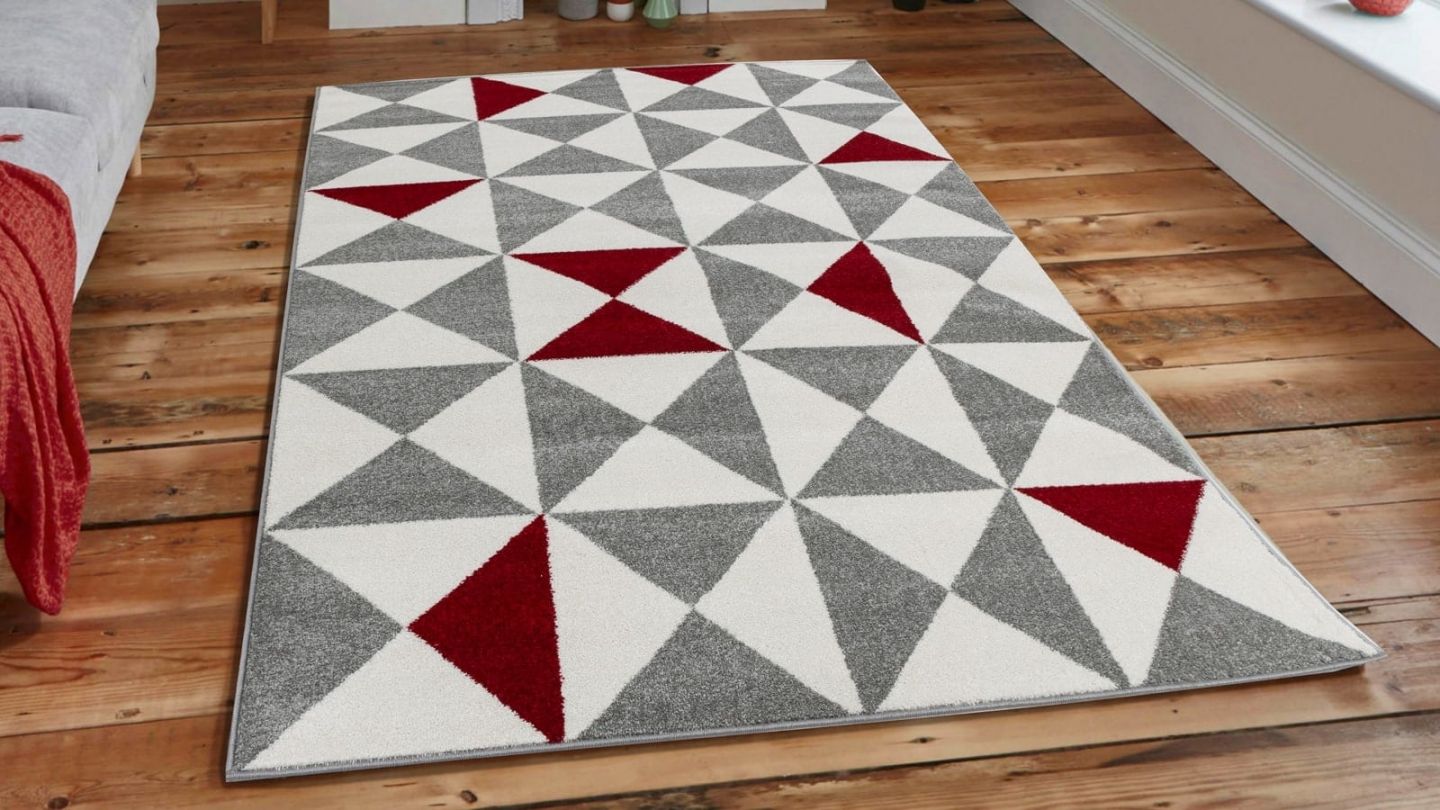 Tapis de couloir scandinave rouge 80x150cm - Collection Alicia