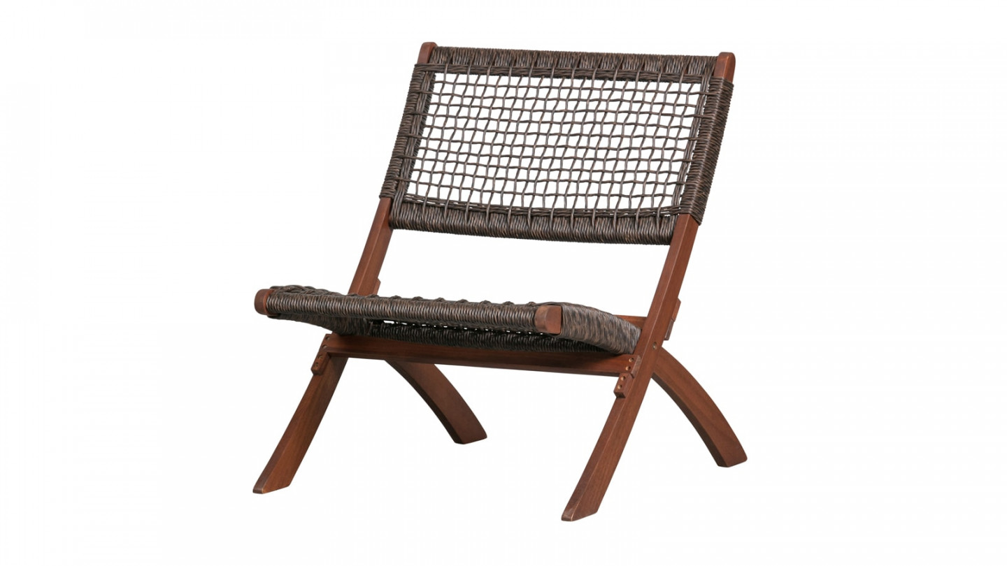 Fauteuil pliant en tissage et bois - Collection Lois - Woood