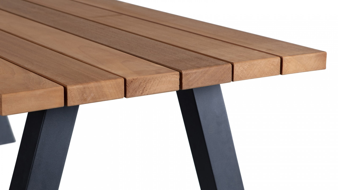 Table de jardin 6 personnes en bois et métal - Collection Tablo - Woood