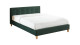Lit adulte 140x190 avec tête de lit capitonnée en velours vert bouteille - sommier à lattes - Milo