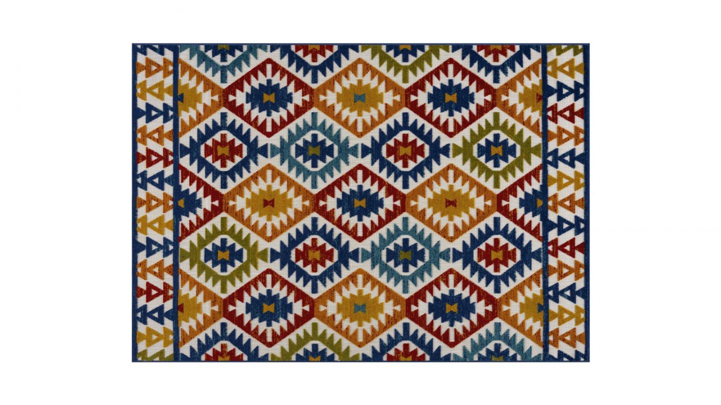 Tapis d'extérieur scandinave Multicolore 70x140cm - Collection Joe