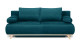 Canapé convertible 3 places avec coffre de rangement en velours bleu canard - Laria