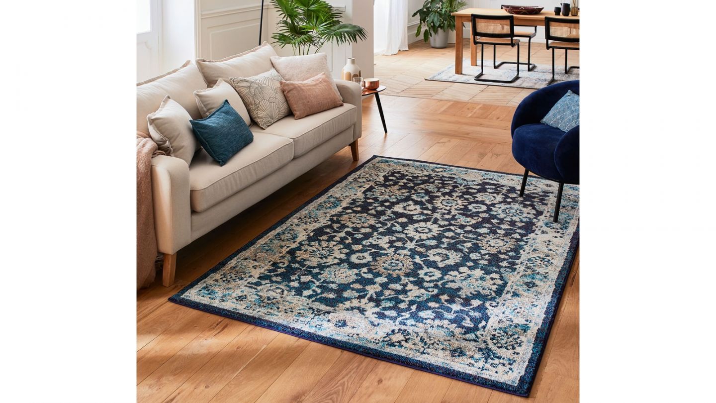 Tapis vintage Bleu 120x170cm - Collection Rhys