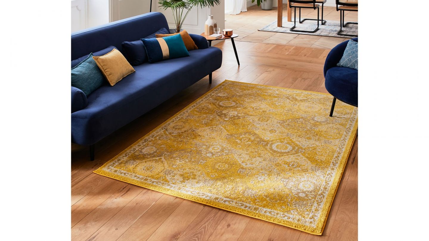 Tapis vintage Jaune 120x160cm - Collection Rhys