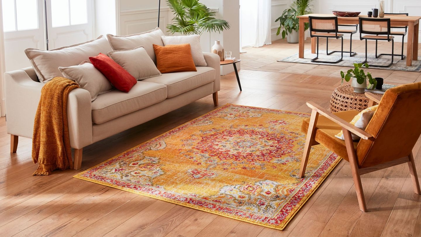 Tapis vintage Jaune 160x230cm - Collection Rhys