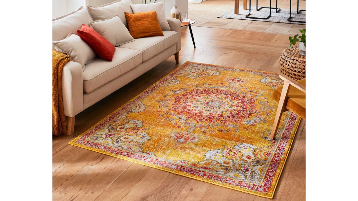 Tapis vintage Jaune 160x230cm - Collection Rhys