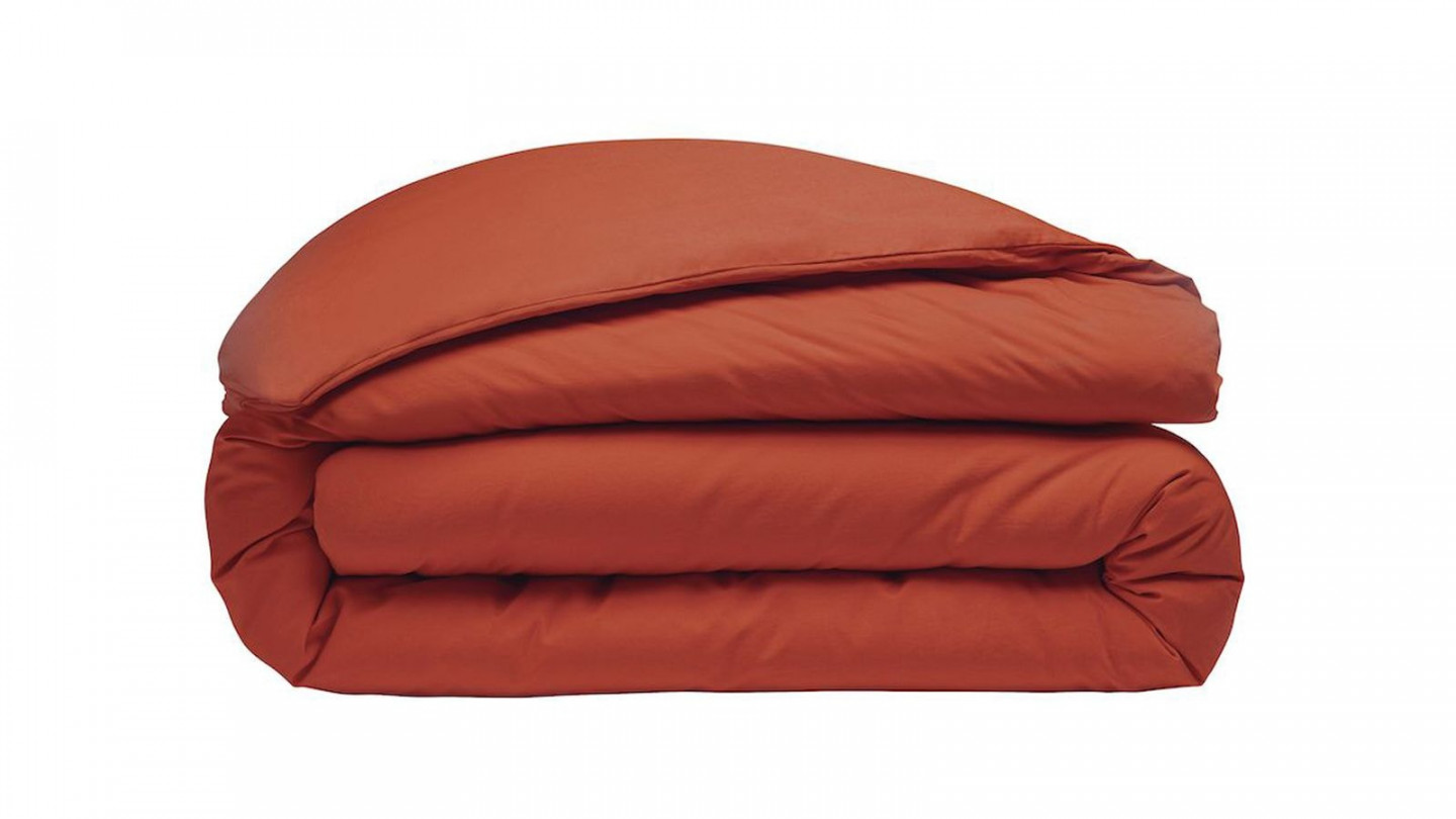 Housse de couette en percale de coton lavé - 80 fils/cm² - 260x240cm - Paprika