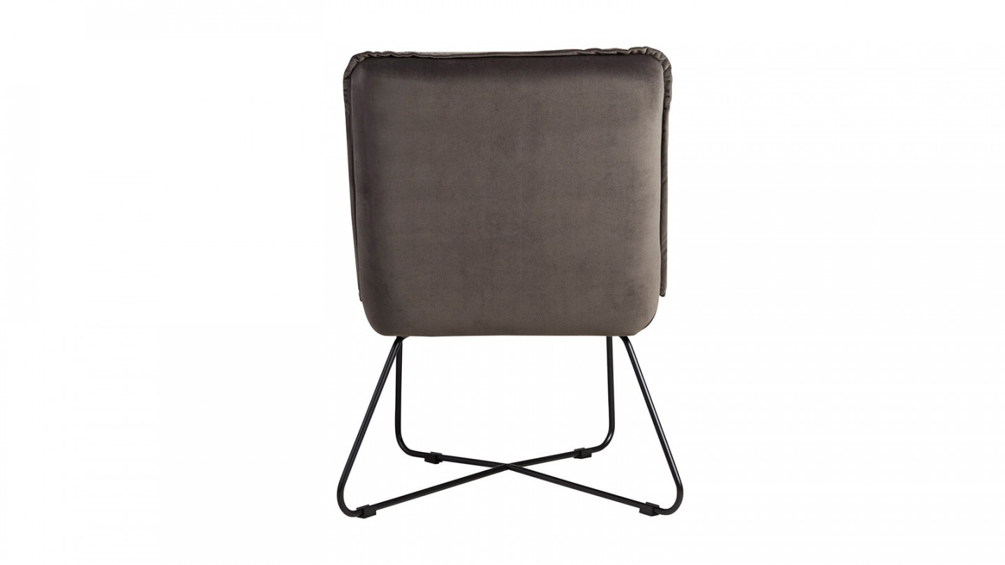 Fauteuil en velours gris anthracite - Hall