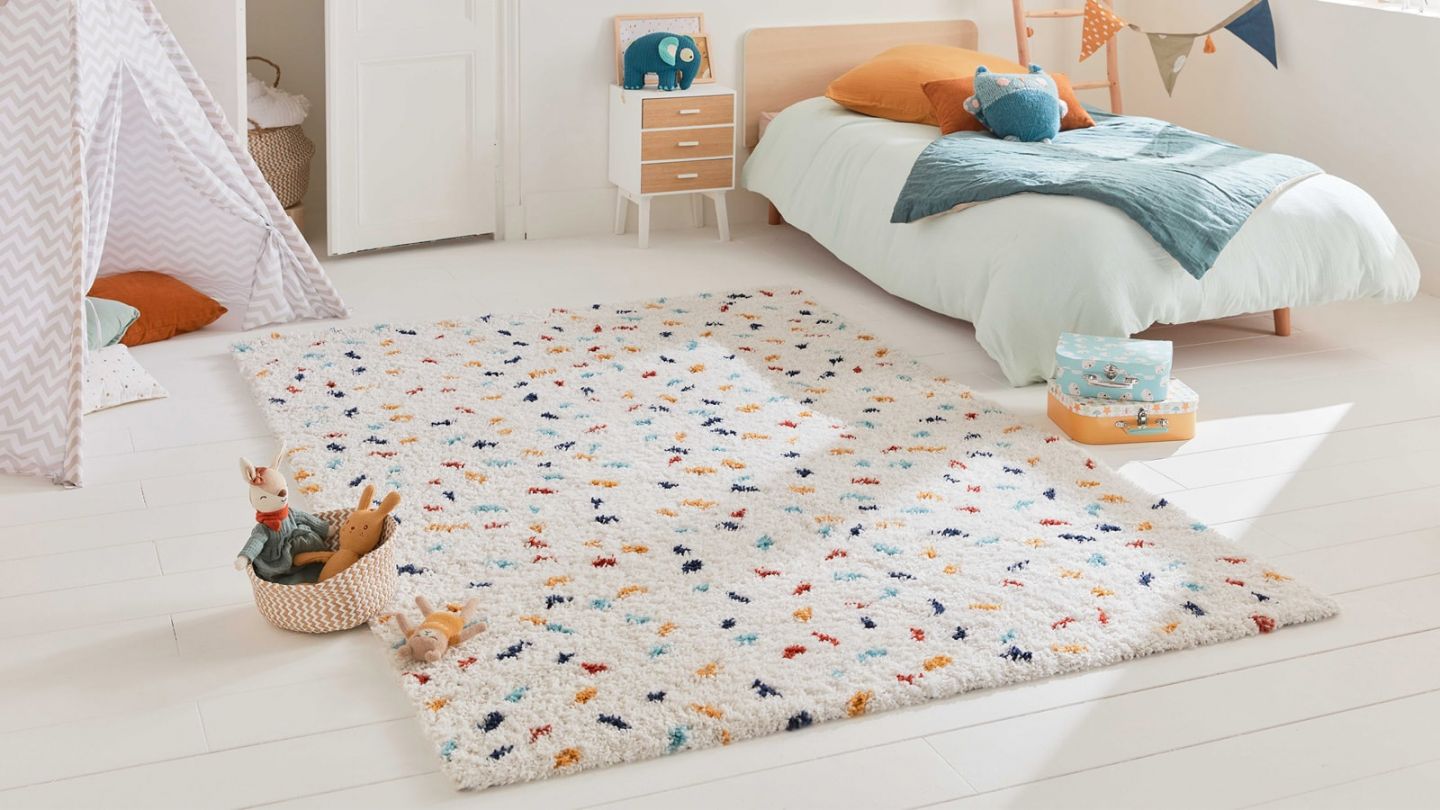 Tapis shaggy TIPI 260 multi 160x230cm - Hauteur fil 30 mm - Denstité 1800 gr/m2 - 100% polypropylène