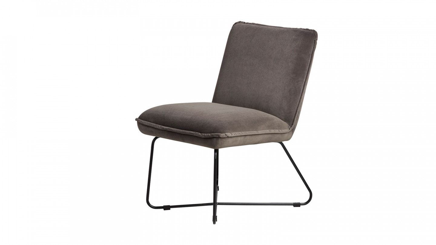 Fauteuil en velours gris anthracite - Hall