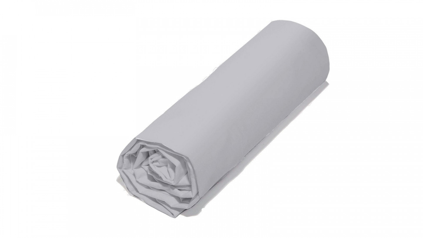 Drap Housse en coton bio - 57 fils/cm² - 160x200cm - Gris perle