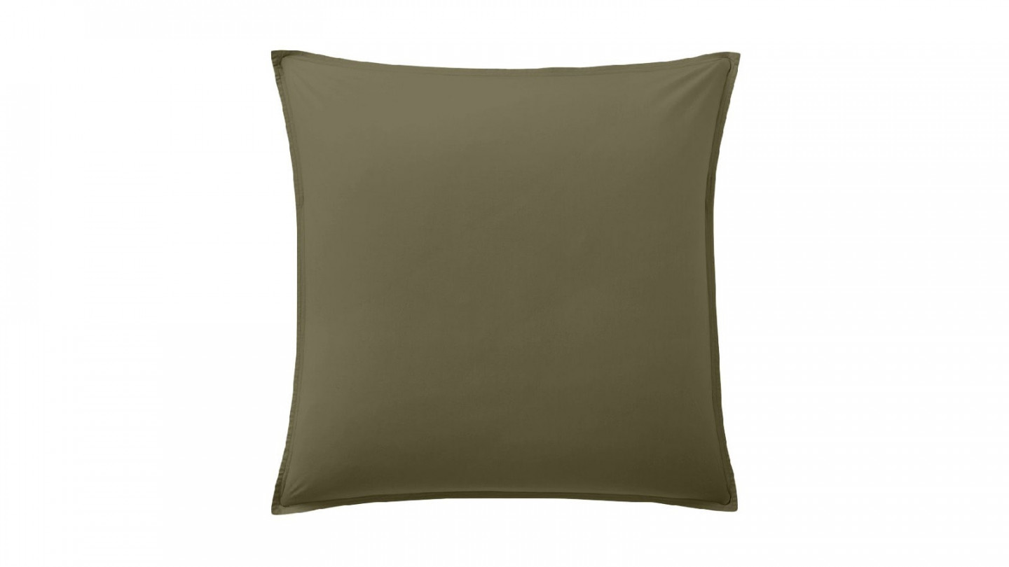 Lot de 2 taies d'oreillers 100% lin - 63x63cm - Olive