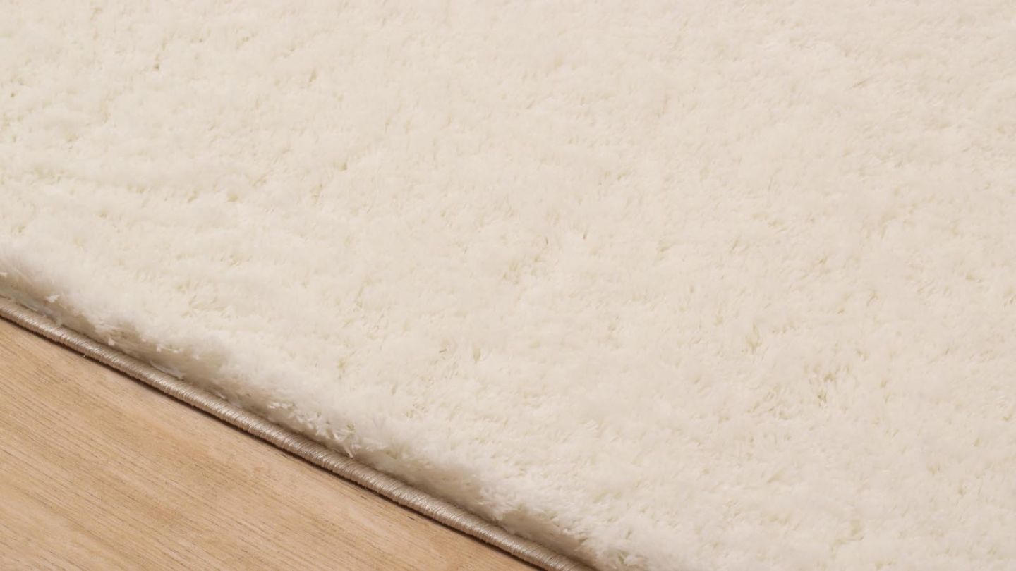 Tapis à poils longs uni blanc 80x150 cm - Oslo