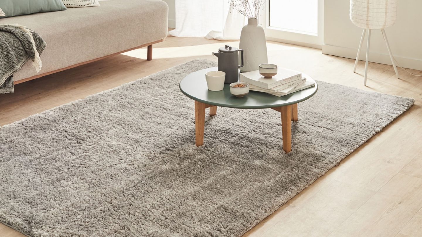 Tapis à poils longs uni gris 80x150 cm - Oslo