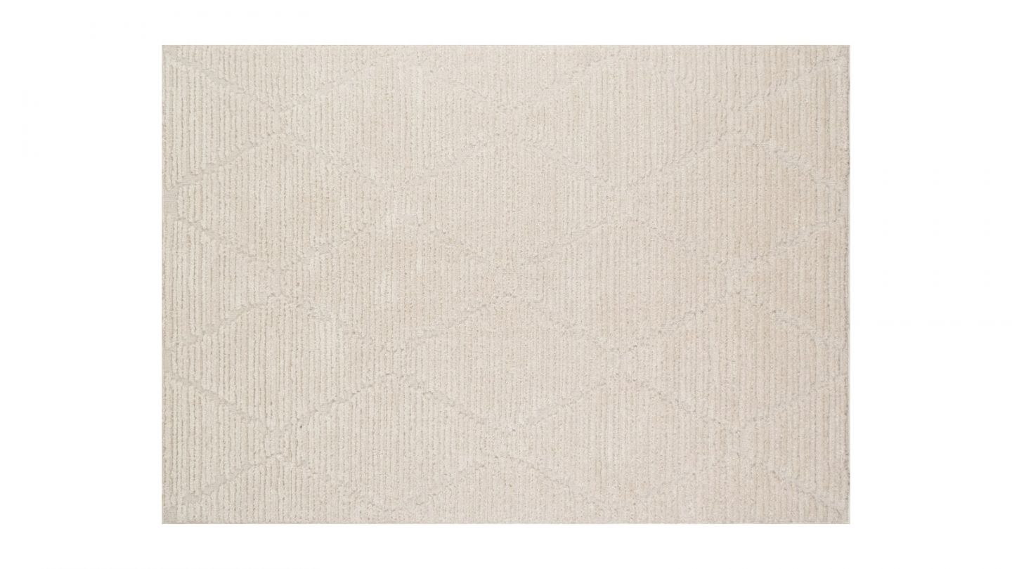 Tapis à motif géométrique crème 80x150 cm - Aria