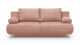 Canapé convertible 3 places avec coffre de rangement en velours côtelé rose pâle - Laria