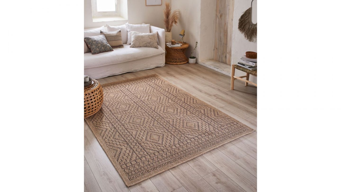 Tapis effet jute marron 120x160 cm - Inyo