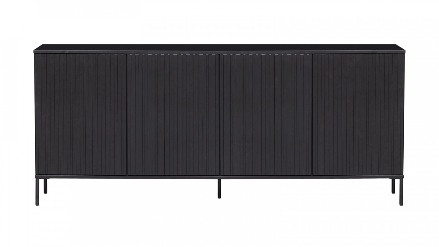 Buffet en pin noir 200 cm - Gravure - Woood