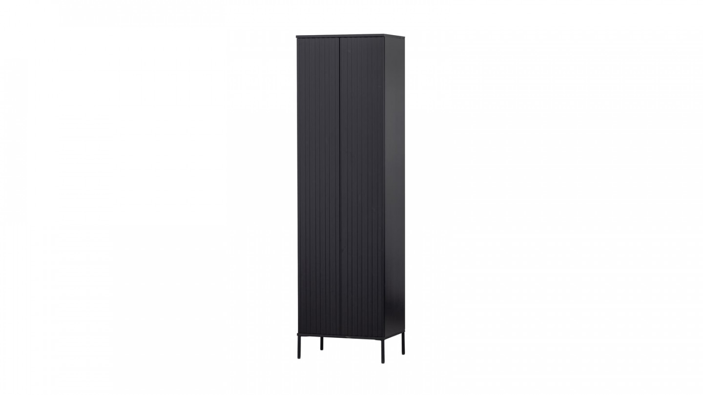 Armoire 2 portes en pin noir - Gravure - Woood