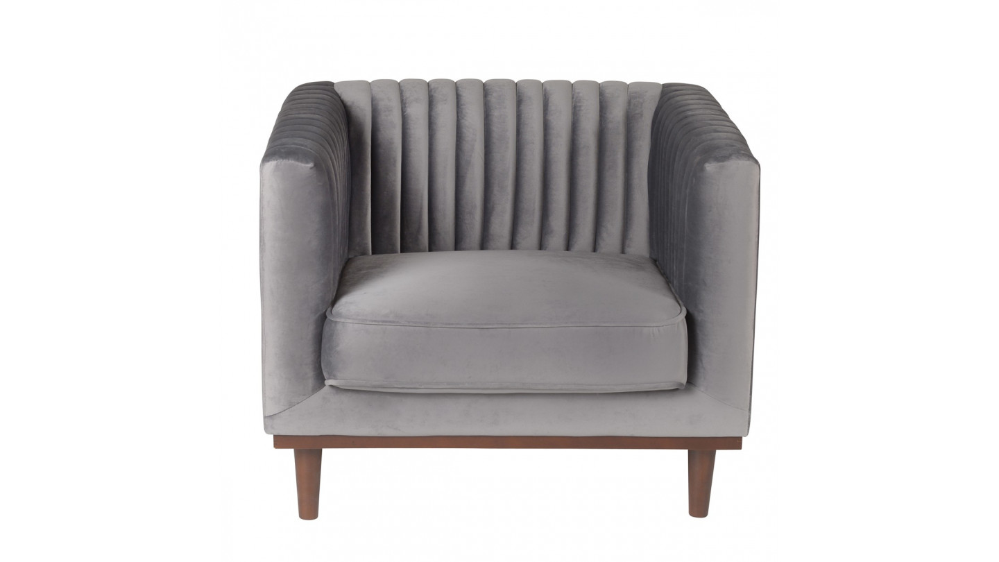 Fauteuil en velours gris foncé – Collection Dante