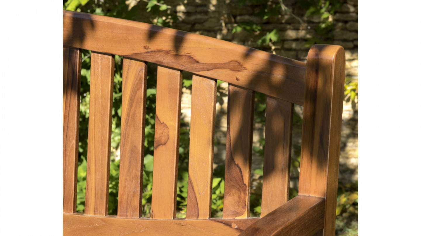 Banc de jardin ovale en teck huilé - Maeva