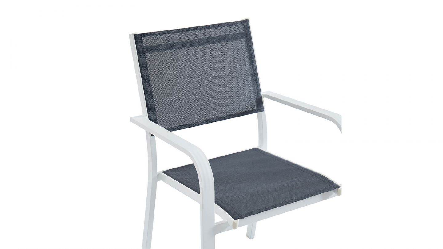 Lot de 6 chaises de jardin PALAWAN6BLANC