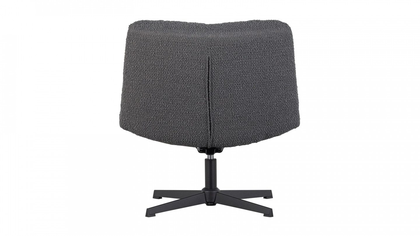 Fauteuil pivotant en tissu bouclé gris anthracite