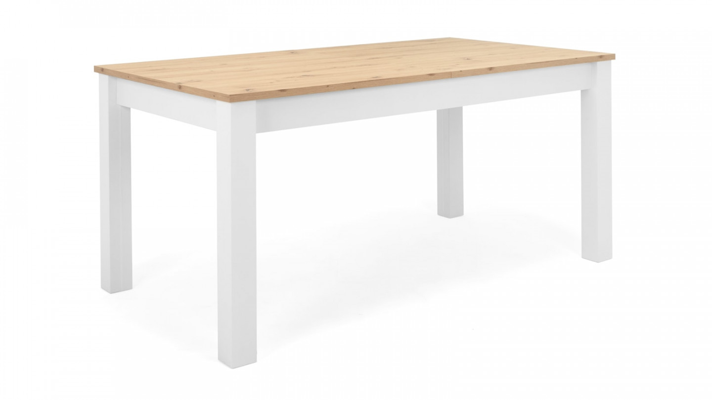 Table à manger extensible blanc/bois - Odense