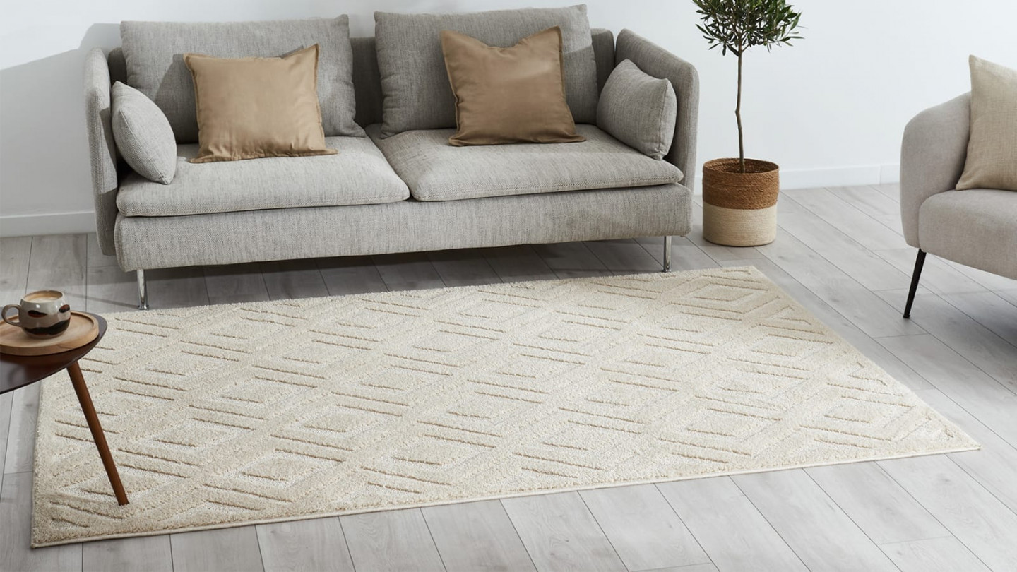 Tapis relief crème160x230 - Aurora