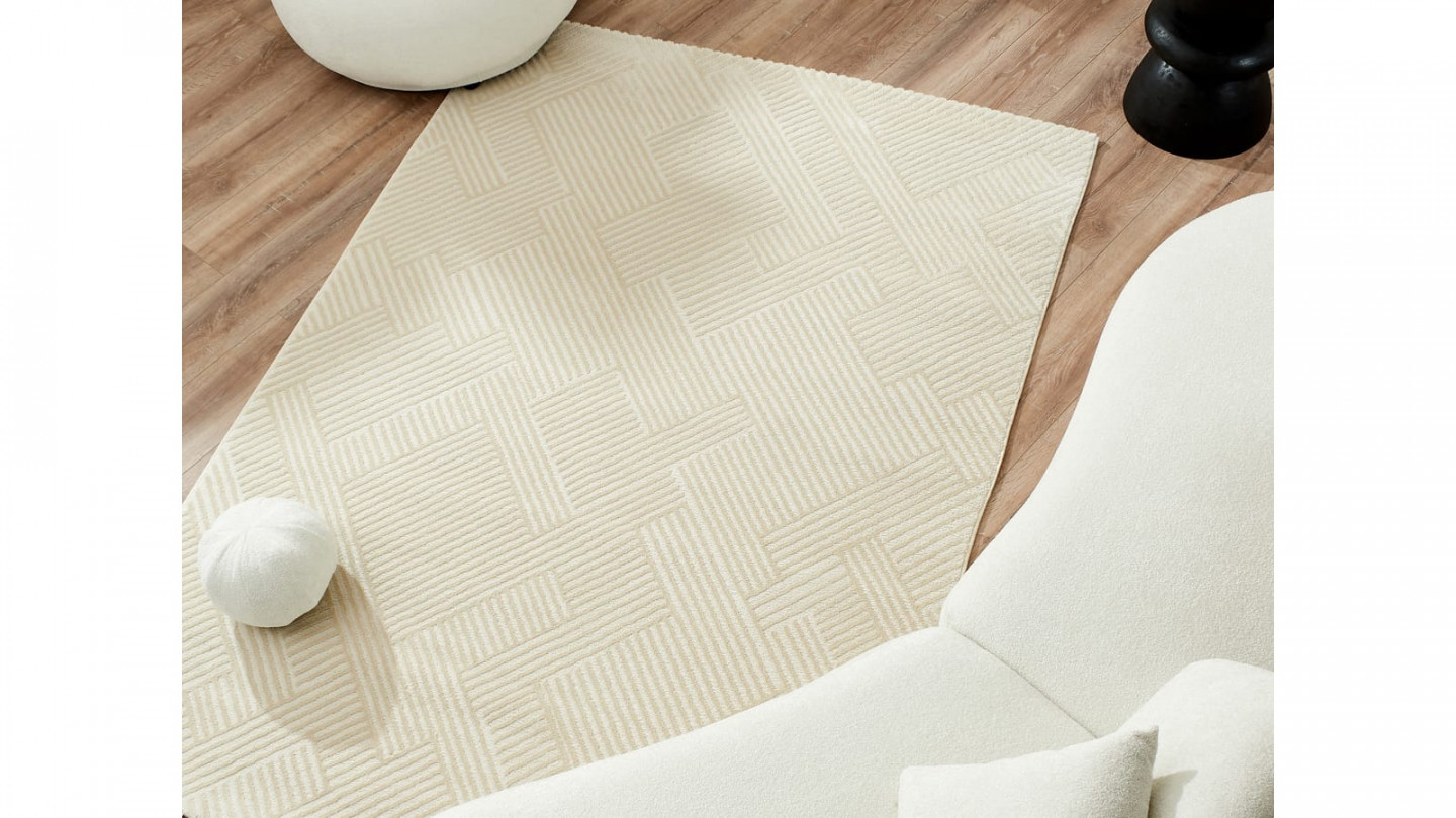 Tapis relief Ecru 200x290 - Carlotta