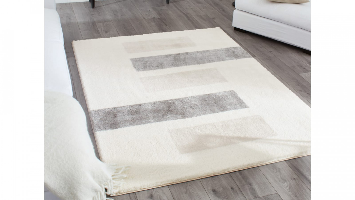 Tapis à poils longs motifs gris160x230 - Bruna