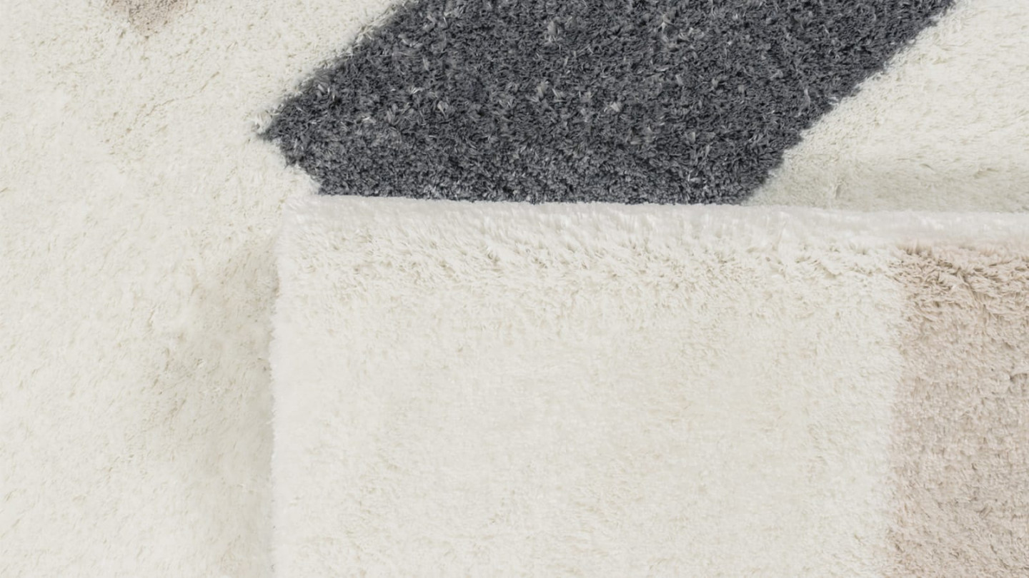 Tapis à poils longs motifs gris160x230 - Bruna