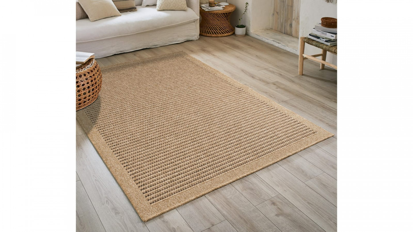 Tapis aspect Jute marron 160x230 - Calie