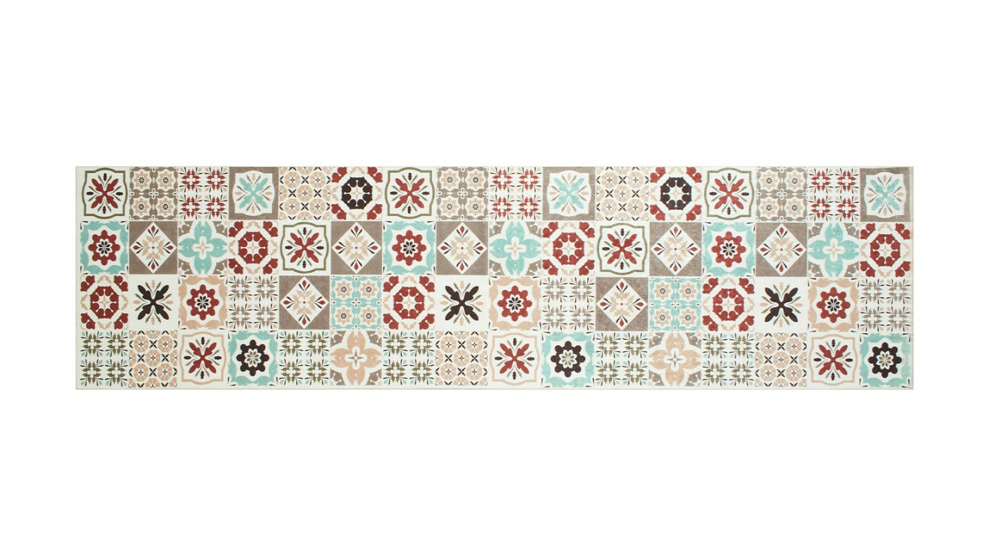 Tapis de cuisine carreaux de ciment multicolore Multi 80x300 - Celaya